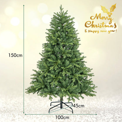 150/180 cm Pre-lit Artificial Christmas Tree with 844/1168 Branch Tips 250/350 LED Lights-1.5M