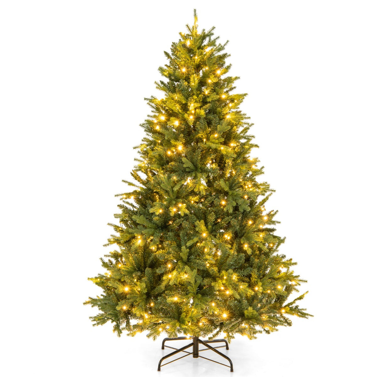 150/180 cm Pre-lit Artificial Christmas Tree with 844/1168 Branch Tips 250/350 LED Lights-1.8 M