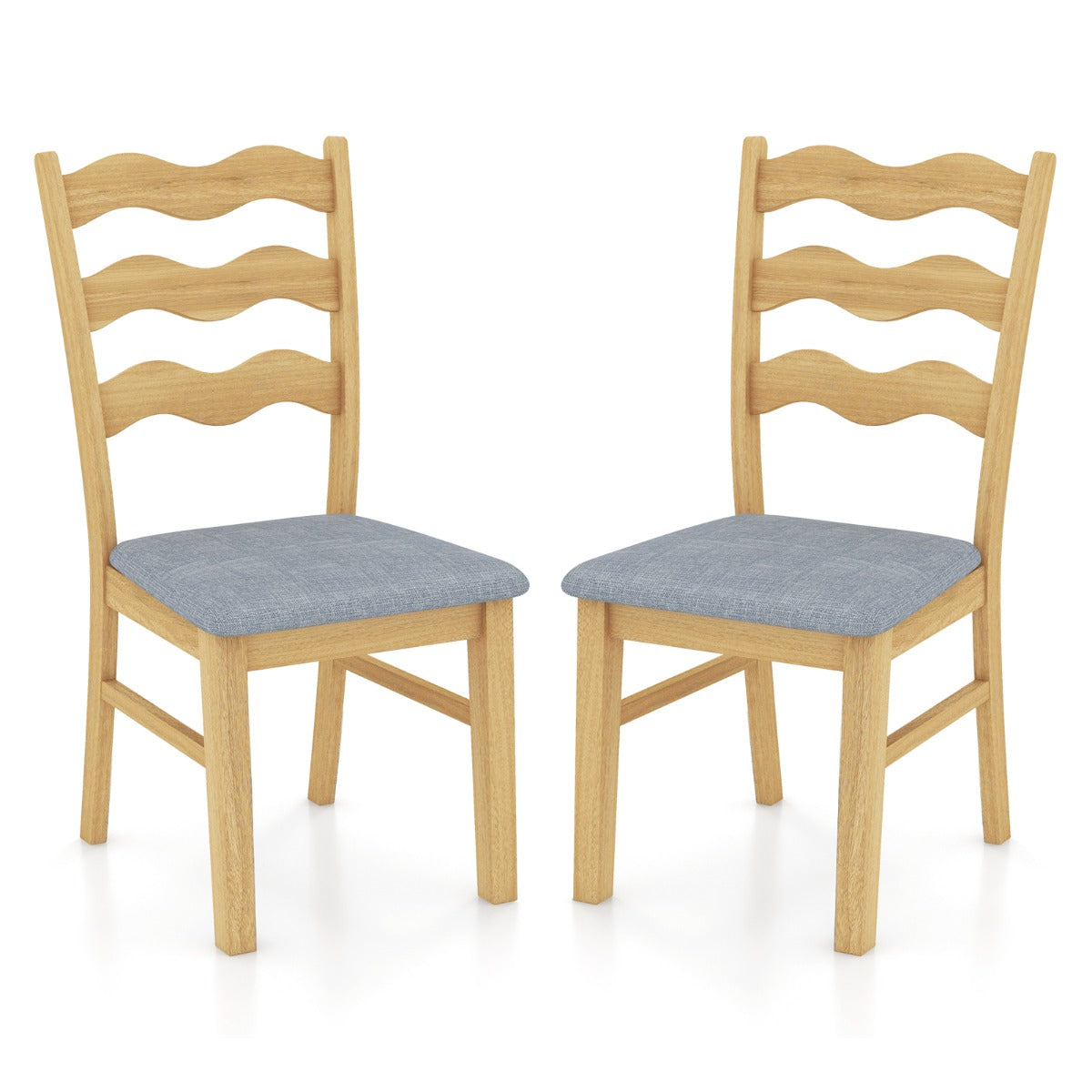 Dining Chair Set of 2 with Padded Seat for Dining Room Living Room Home-Natural