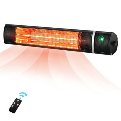 Wall Mounted Infrared Heater with 3 Remote Control-Black