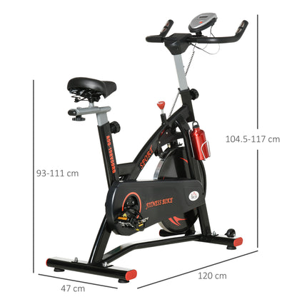 HOMCOM Stationary Exercise Bike, Aerobic Indoor Training,  Upright Cycling Cardio Workout, Home Fitness Racing Machine with 10KG Flywheel LCD Monitor