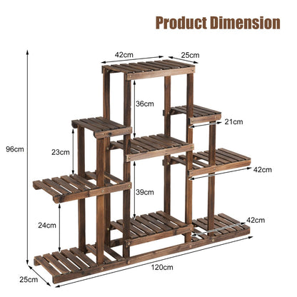 6-Tier Wooden Plant Stand for Indoor Outdoor Decoration