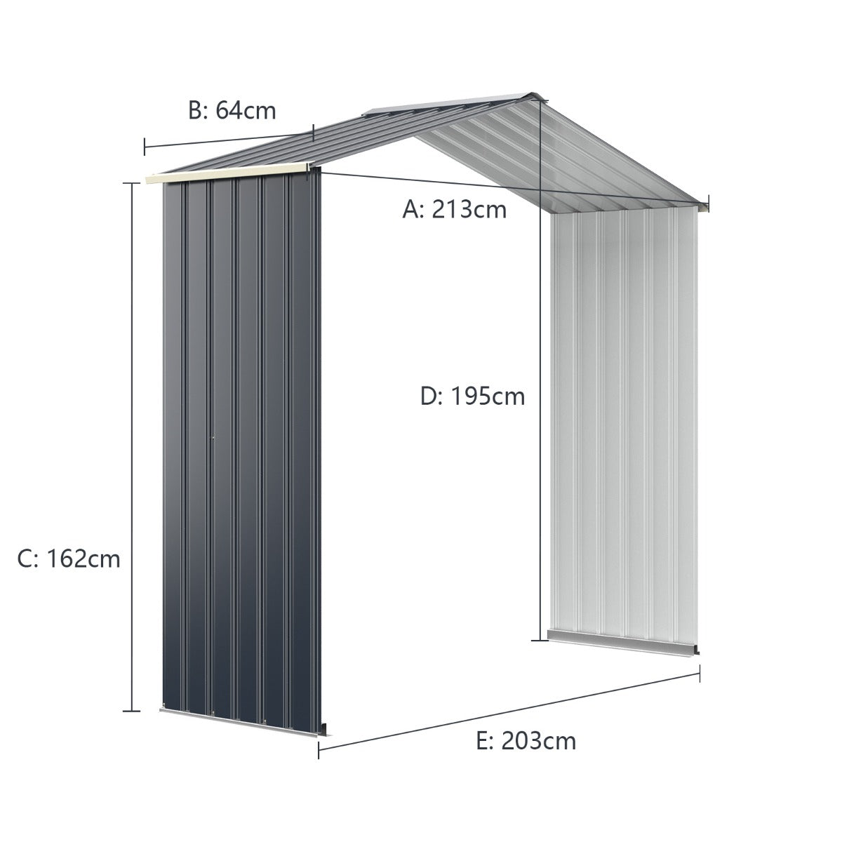 Outdoor Storage Shed Extension Kit for 195 cm Shed Width