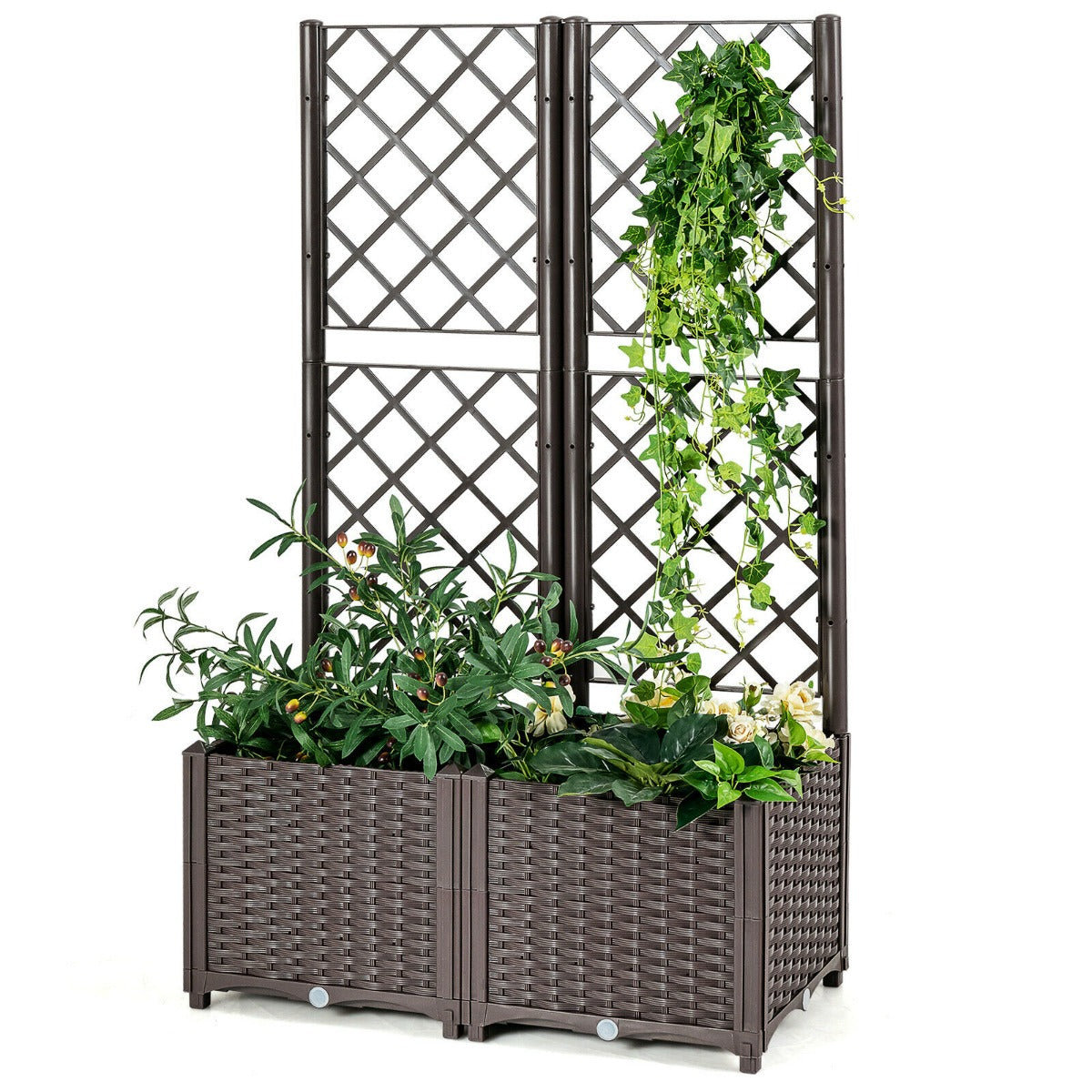 Tall Garden Lattice Planter with Self-Watering Device-Size 2