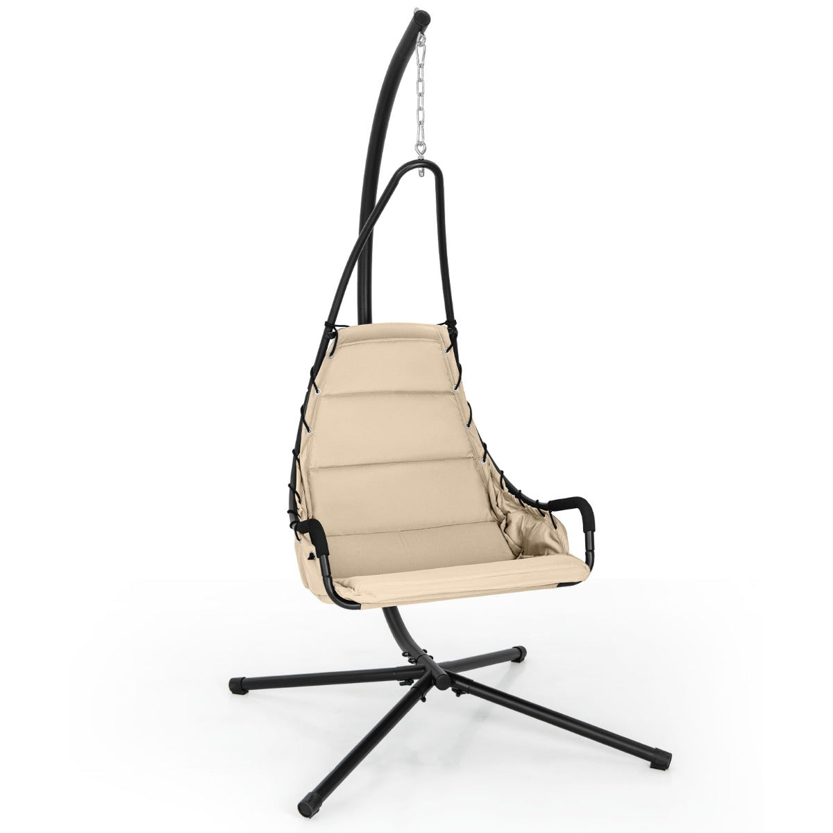 Hammock Swing Chair with Extra Large Padded Seat-Beige