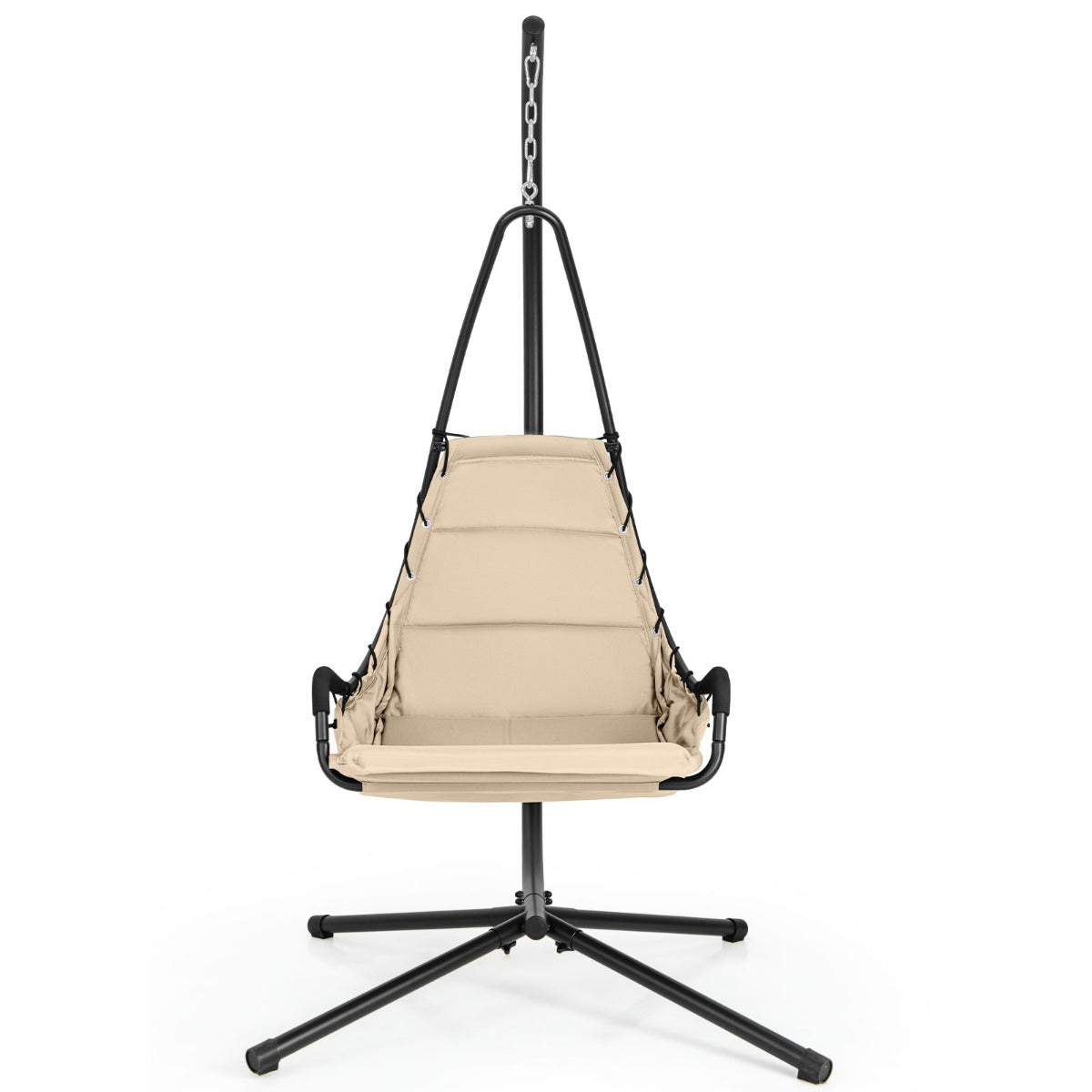 Hammock Swing Chair with Extra Large Padded Seat-Beige