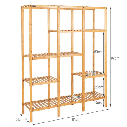 5-Tier Bamboo Plant Stand with 12 Potted Plant Shelf for Patio