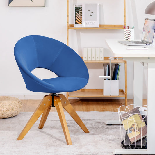 360° Swivel Velvet Accent Chair for Living Room, Bedroom and Office-Blue