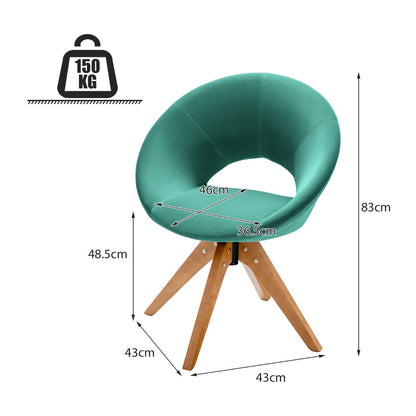 360° Swivel Velvet Accent Chair for Living Room, Bedroom and Office-Green