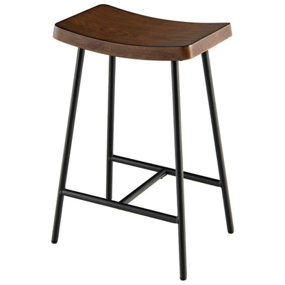 Backless Bar Stool with Footrest and Adjustable Foot Pads for Kitchen Pub-Coffee