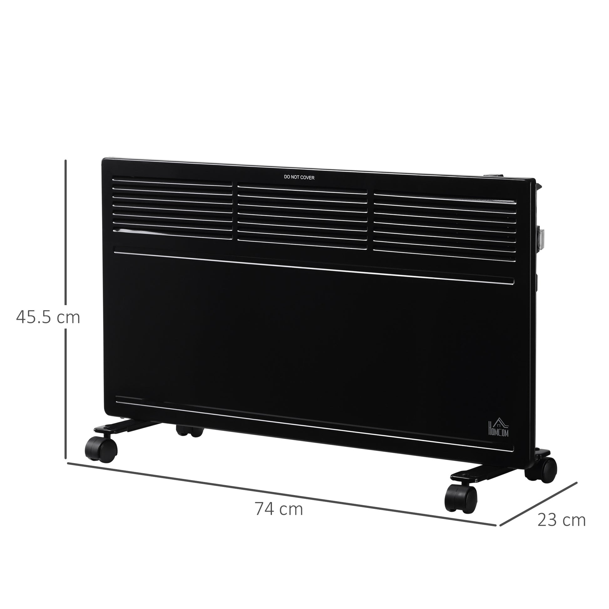 HOMCOM Convector Radiator Heater Freestanding or Wall-mounted Portable Electric Heating with 2 Heat Settings, Adjustable Thermostat and Safety Cut-Off