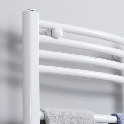 HOMCOM Straight Heated Towel Rail, Hydronic Bathroom Ladder Radiator Towel Warmer For Central Heating 600mm x 1200mm, White