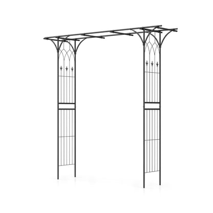 Metal Archway for Climbing Plants for Wedding Ceramony Party Backyard-Black