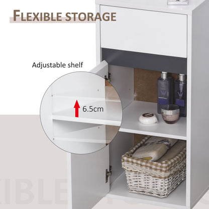 HOMCOM Modern Minimalistic Bathroom Storage Cabinet w/ Drawer Cupboard Adjustable Shelf Door Home Organiser Sleek Beautiful Freestanding Compact White