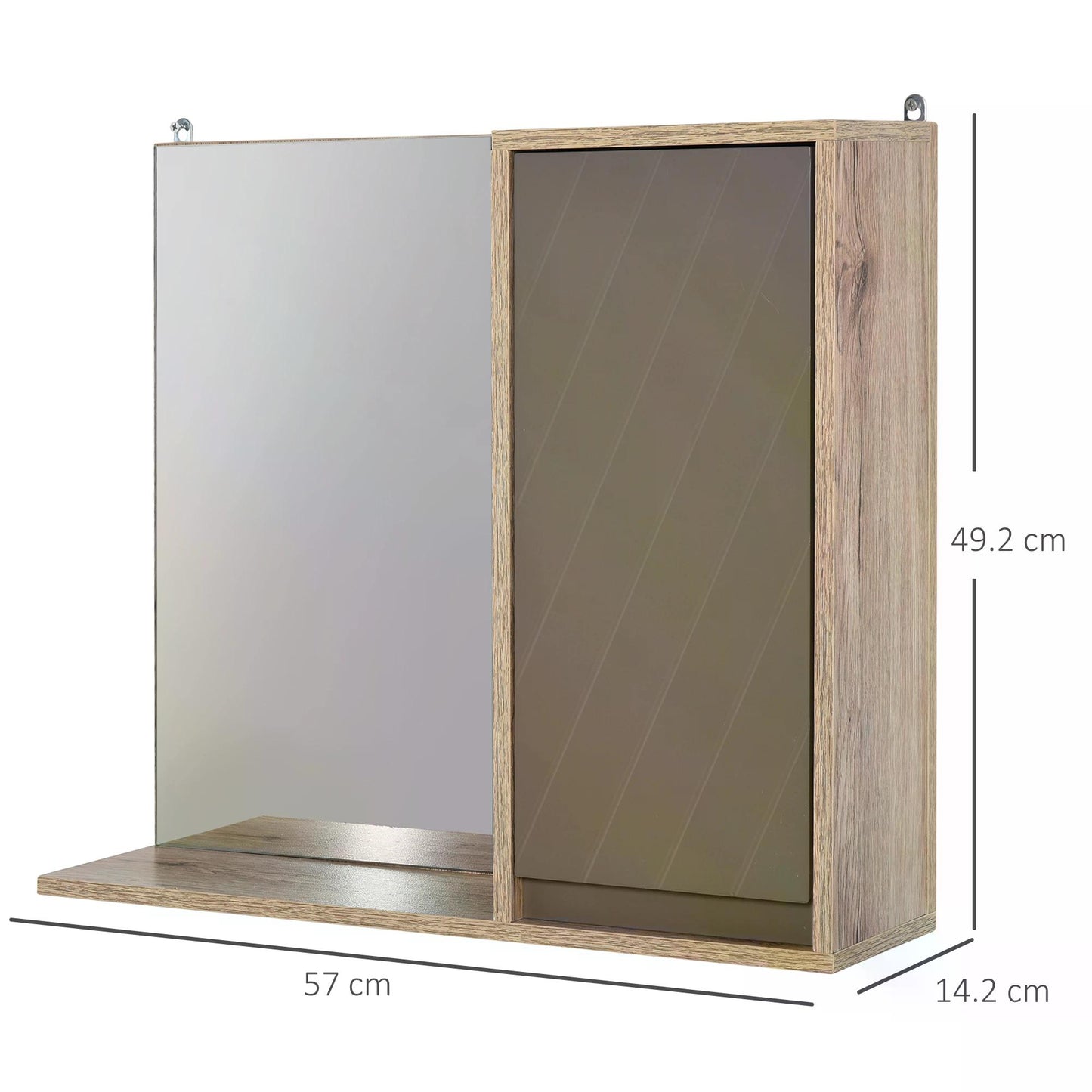 HOMCOM MDF Wall Mounted Bathroom Cabinet w/ Mirror 