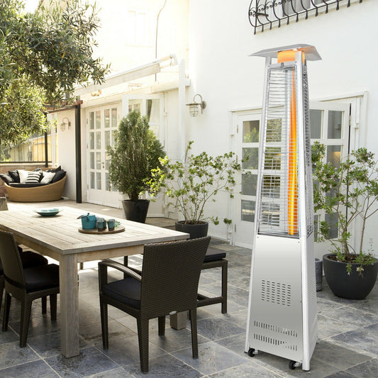 42,000 BTU Outdoor Patio Gas Heater with Wheels and Regulator