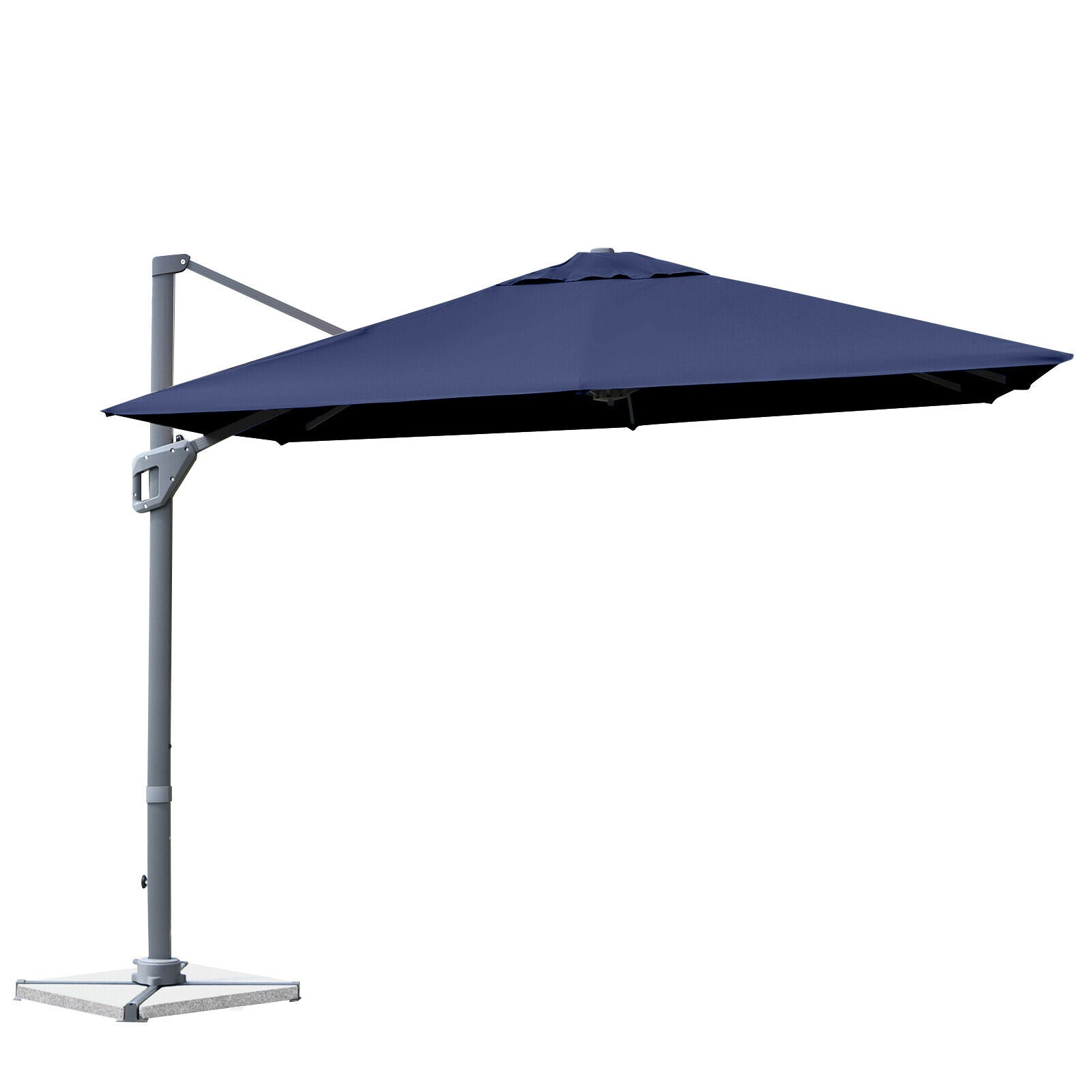 3m Patio Cantilever Umbrella with 4-Level Tilting Adjustment and Crank Handle-Navy