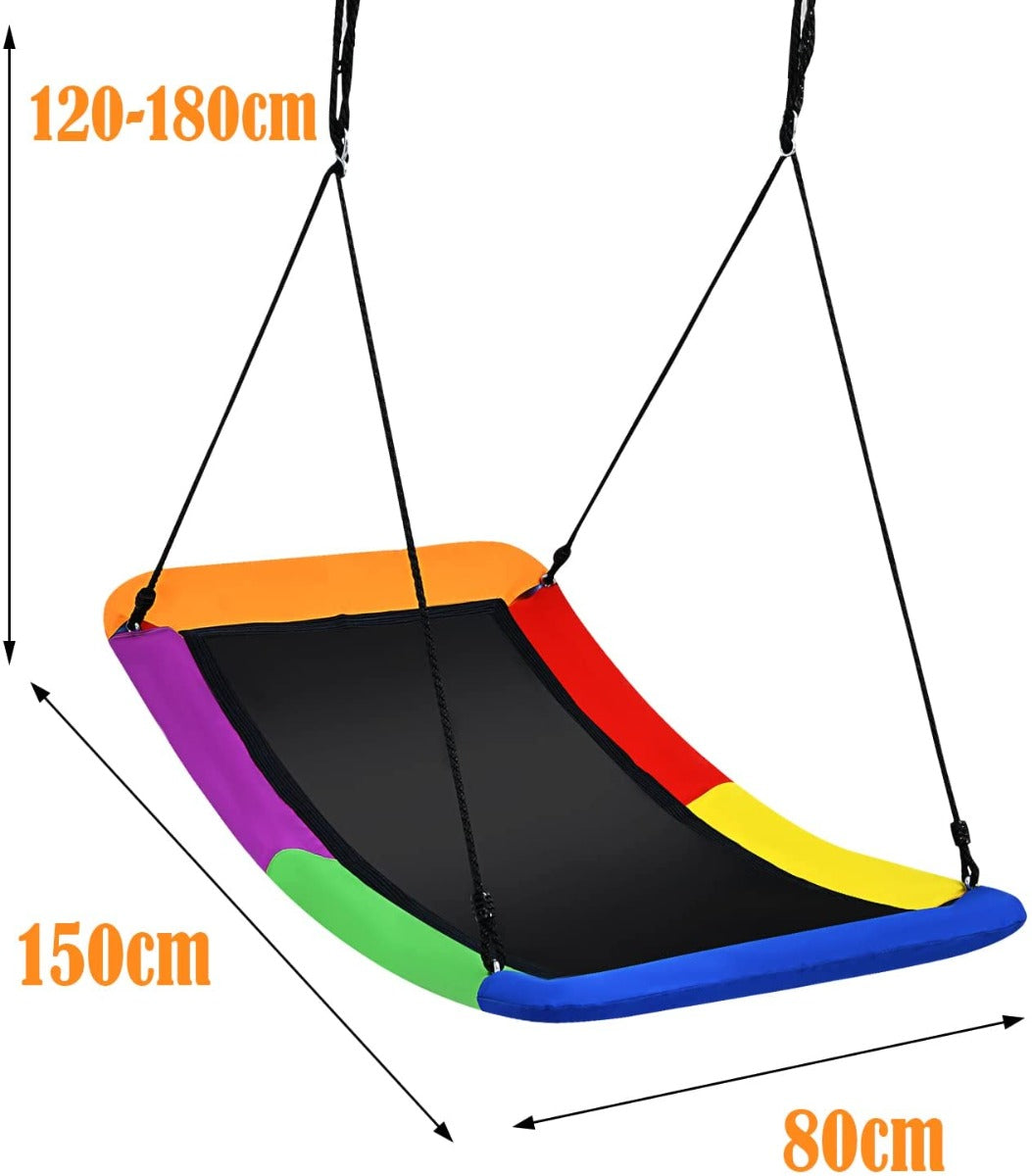 Large Nest Swing with Adjustable Hanging Ropes for Backyard-Multicolor