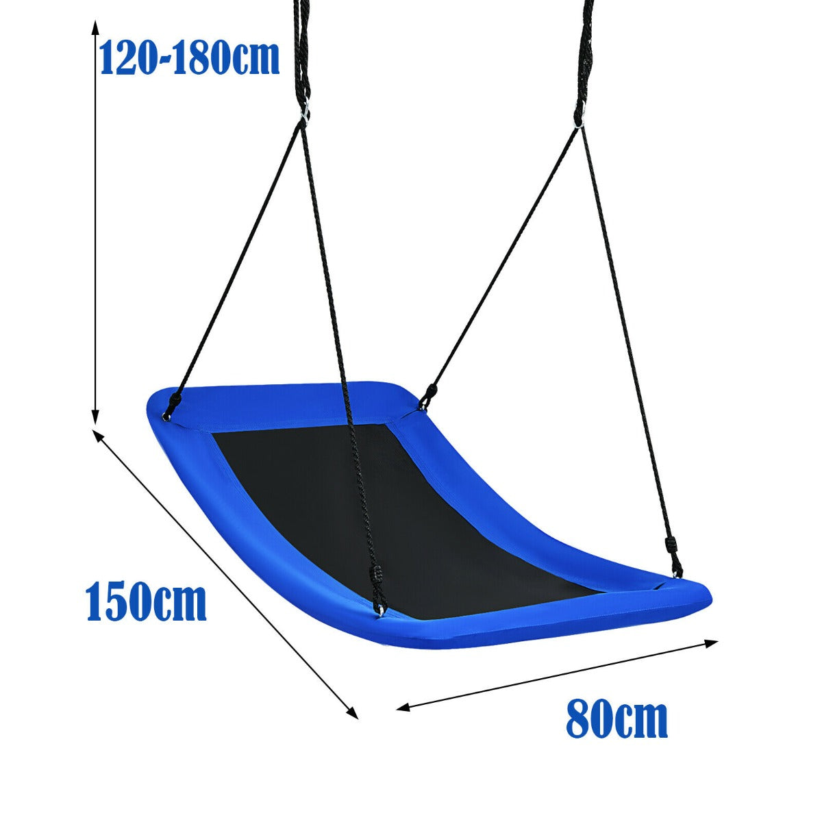 Large Nest Swing with Adjustable Hanging Ropes for Backyard-Blue