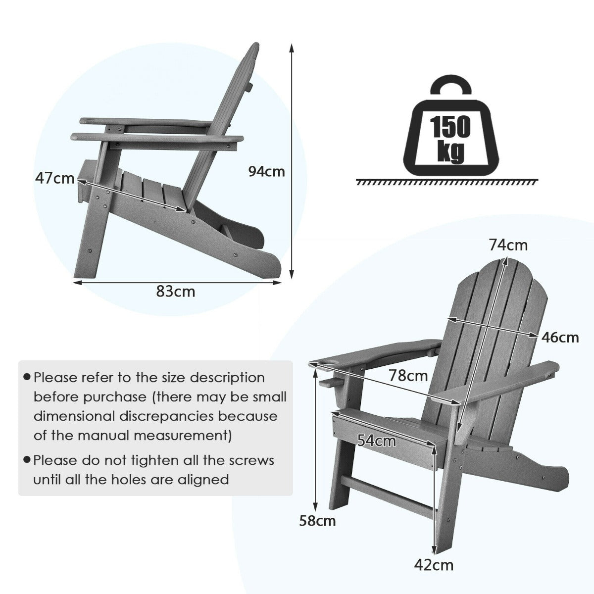 Ergonomic Outdoor Patio Sun Lounger with Built-in Cup Holder-Grey