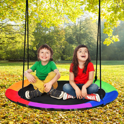 Reversible Kids Flying Saucer Tree Swing with Length Adjustable Rope-Camouflage