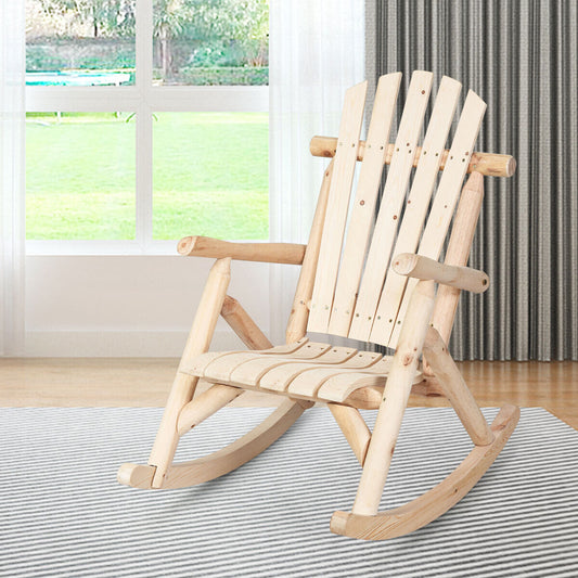 Solid Wood Rocking Chair Rustic Home Rocker Chair for Resting