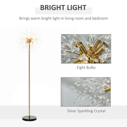 HOMCOM Modern Floor Lamp, Tall Standing Lamp with Dandelion-like Lampshade for Living Room