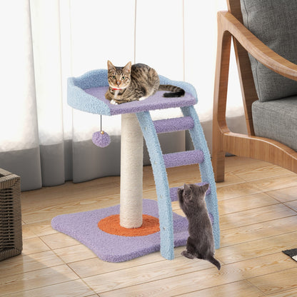 2-Tier Modern Cat Tree Tower for Indoor Cats-Purple