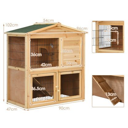 Large Bunny Rabbit Cage with Waterproof Roof