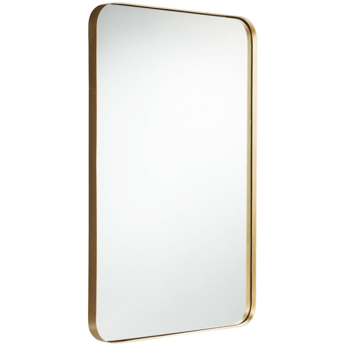 Bathroom Wall Mirror with Rounded Corner for Washroom-Golden