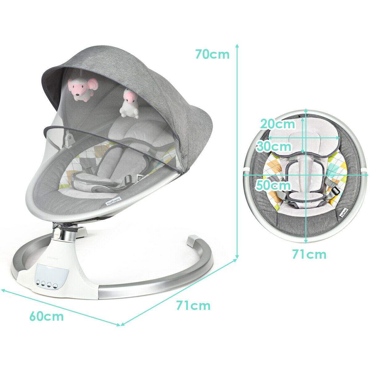 Electric Baby Bouncer Swing Chair-Grey