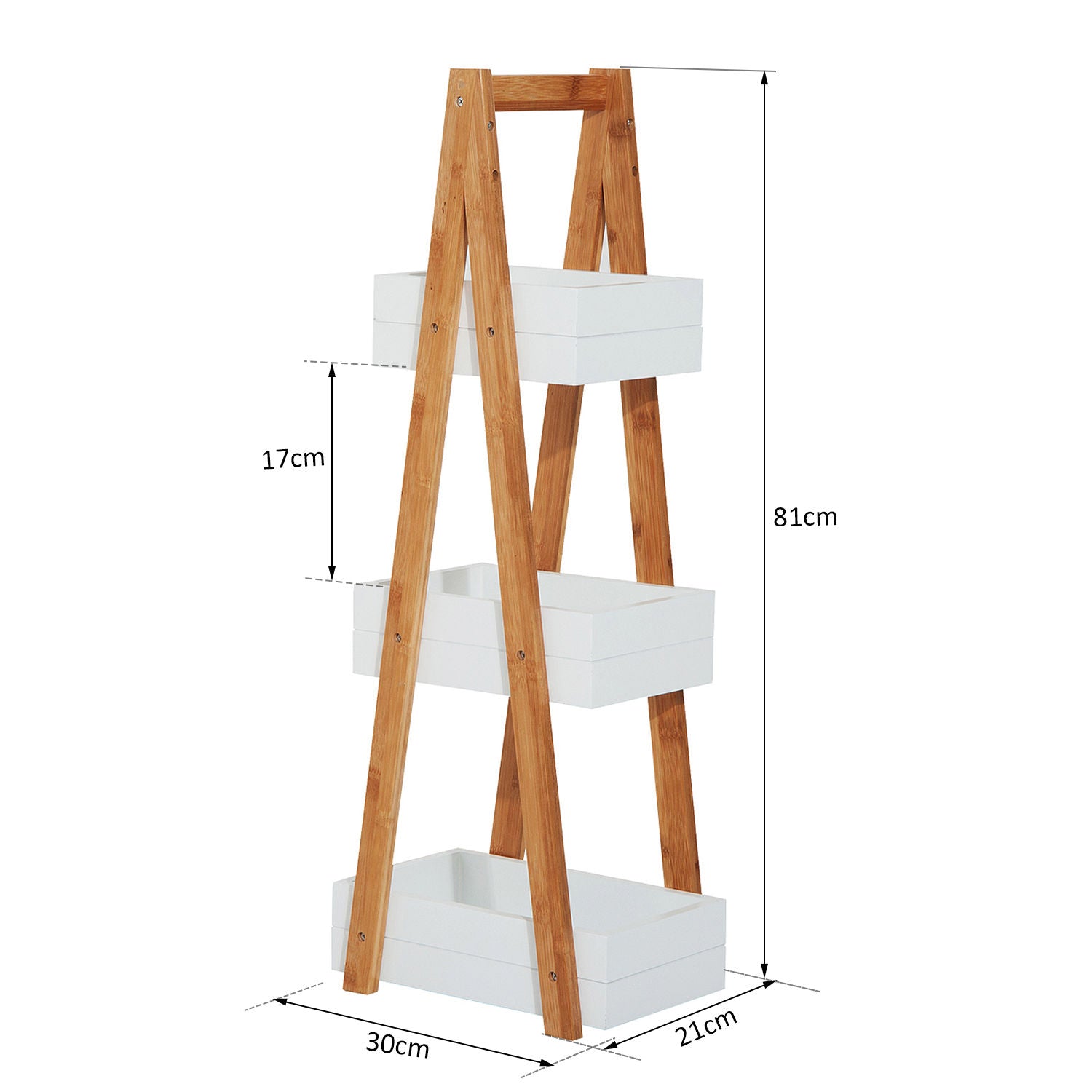 HOMCOM 3 Tier A Frame Bathroom Shower Caddy Freestanding Rack Storage Unit Shelf Organiser