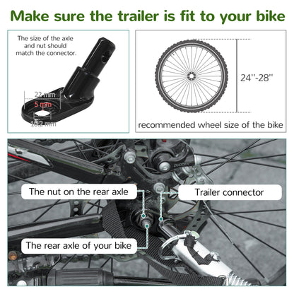 HOMCOM Child Bike Trailer 2 In 1 Baby Stroller 2-Seater Transport Carrier with Hitch Coupler, Brake, 5 Point Harness, Storage Bag, Reflector, Green