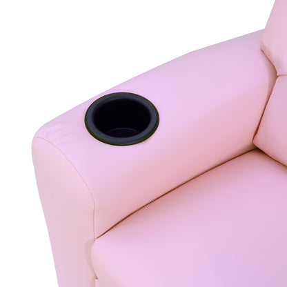 HOMCOM Children Recliner Armchair W/ Cup Holder-Pink