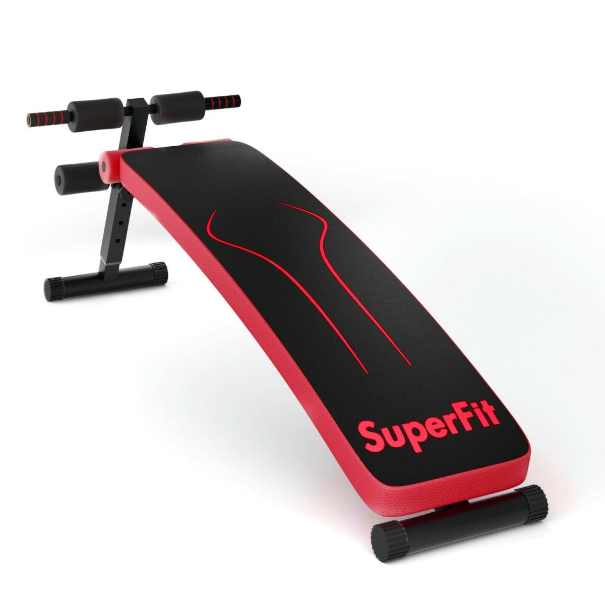 Adjustable Sit Up Bench with 4 Positions for Home Strength Training -Red