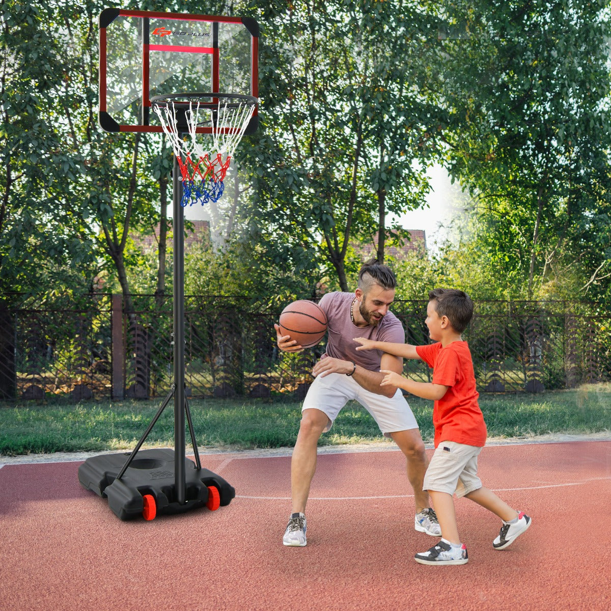 Basketball Hoop and Goal Set with Wheel for Basketball Gym