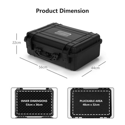 Portable Waterproof Hard Case with Customizable Foam Insert-56 x 44 x 22 cm