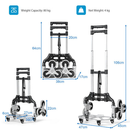 Outdoor Folding Hand Truck with 4 Universal Wheels and Elastic Rope