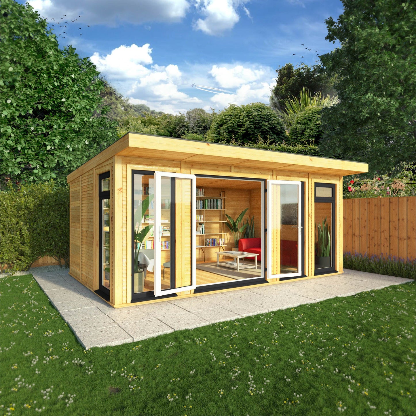 Sherwood Edwinstowe 5M X 3M Insulated Garden Room - (Upvc Windows & Doors) - Grey