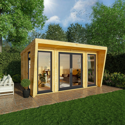 Sherwood Harlow 4M X 3M Insulated Garden Room - (Upvc Windows & Doors) - Grey