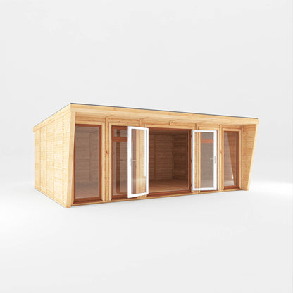 Sherwood Harlow 6M X 4M Insulated Garden Room - (Upvc Windows & Doors) - Oak