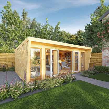 Sherwood Harlow 6M X 4M Insulated Garden Room - (Upvc Windows & Doors) - Oak