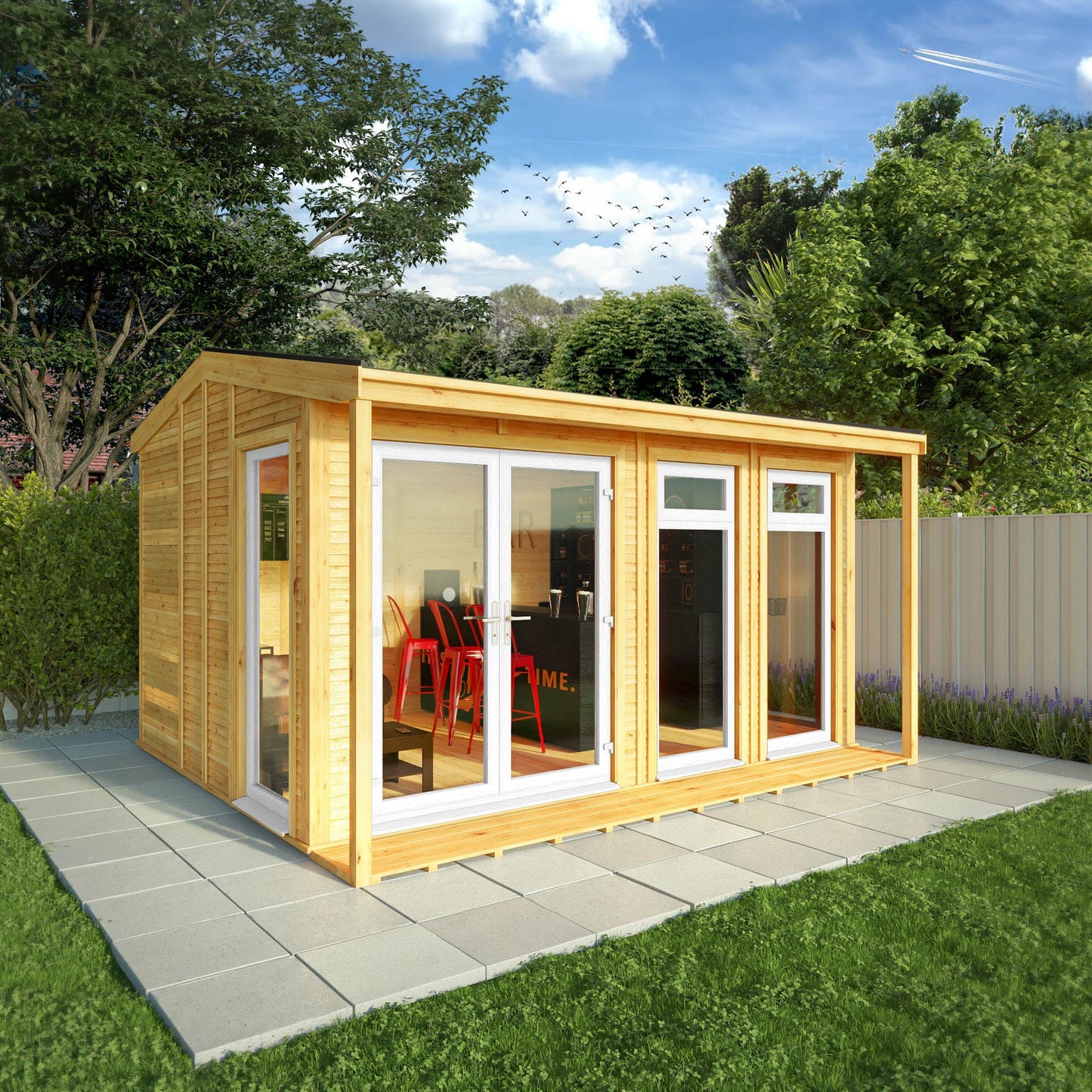 Sherwood Thoresby 4M X 3M Insulated Garden Room - (Upvc Windows & Doors) - White