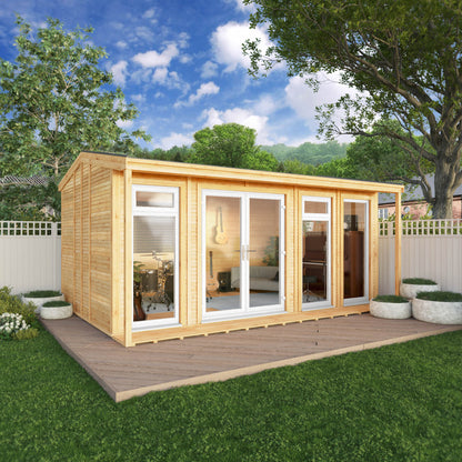 Sherwood Thoresby 5M X 3M Insulated Garden Room - (Upvc Windows & Doors) - White