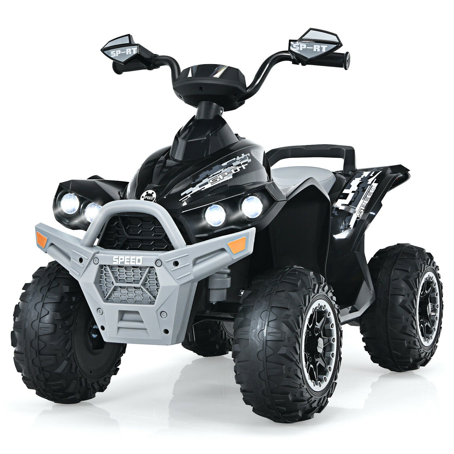 12V Kids Ride on ATV with LED Lights and Music-Black