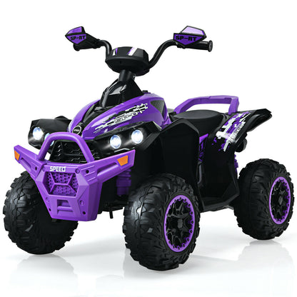 12V Kids Ride on ATV with LED Lights and Music-Purple