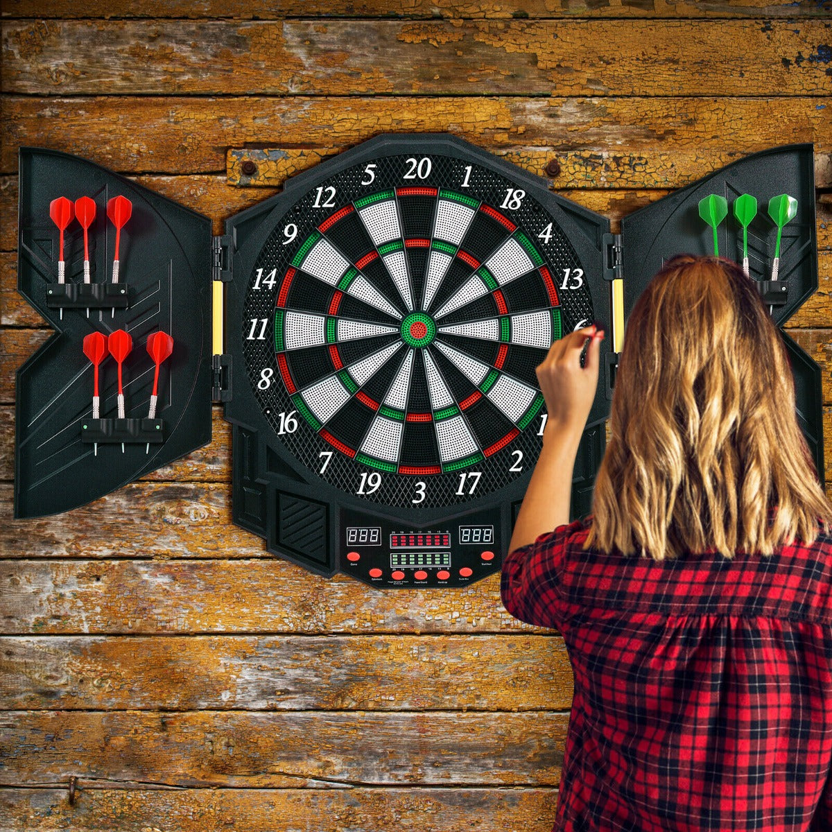 LED Dart Board with 216 Variations 12 Darts Included