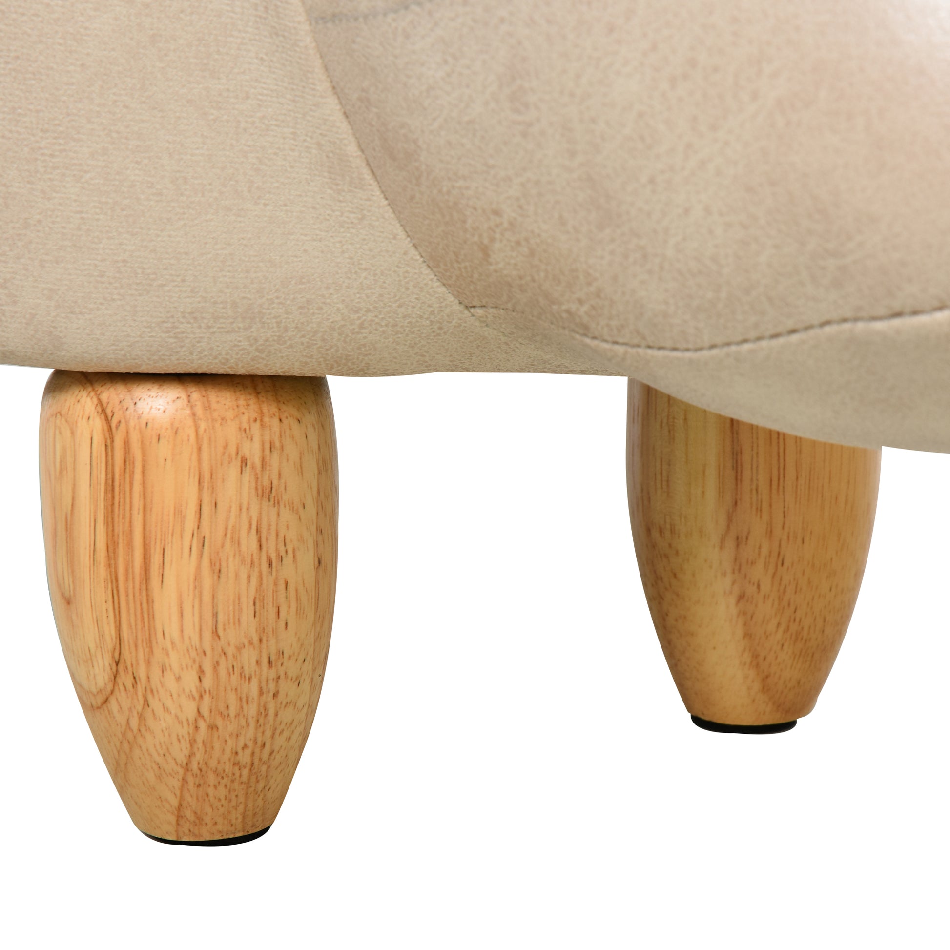 HOMCOM Animal footstool Buffalo Storage Stool Cute Kids Decoration Wood Frame Legs w/Padding Lid Ottoman Furniture Ivory