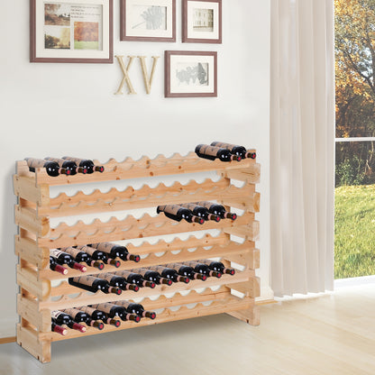 HOMCOM Wooden Wine Rack 6 Tier Shelf for 72 Bottles Shelving Storage Holder