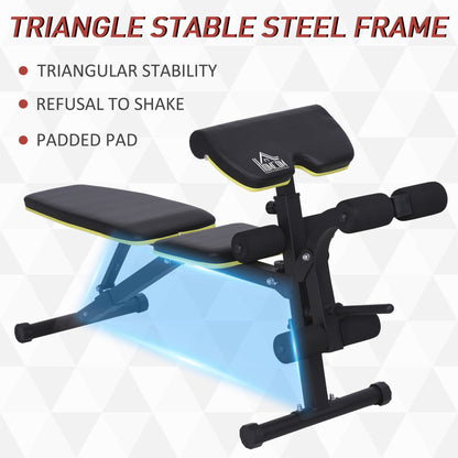 HOMCOM Multi-Functional Dumbbell Weight Bench Adjustable Sit-Up Stand For Home Gym With Adjustable Seat and Back Angle